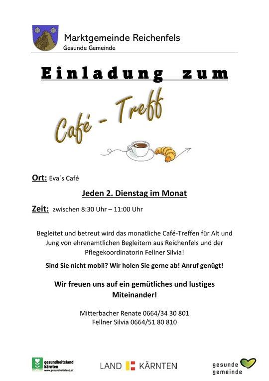Flyer Information zum Cafe-Treffen